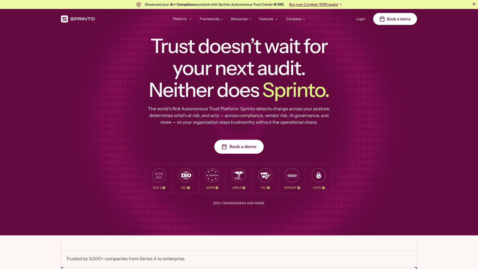 sprinto webpage