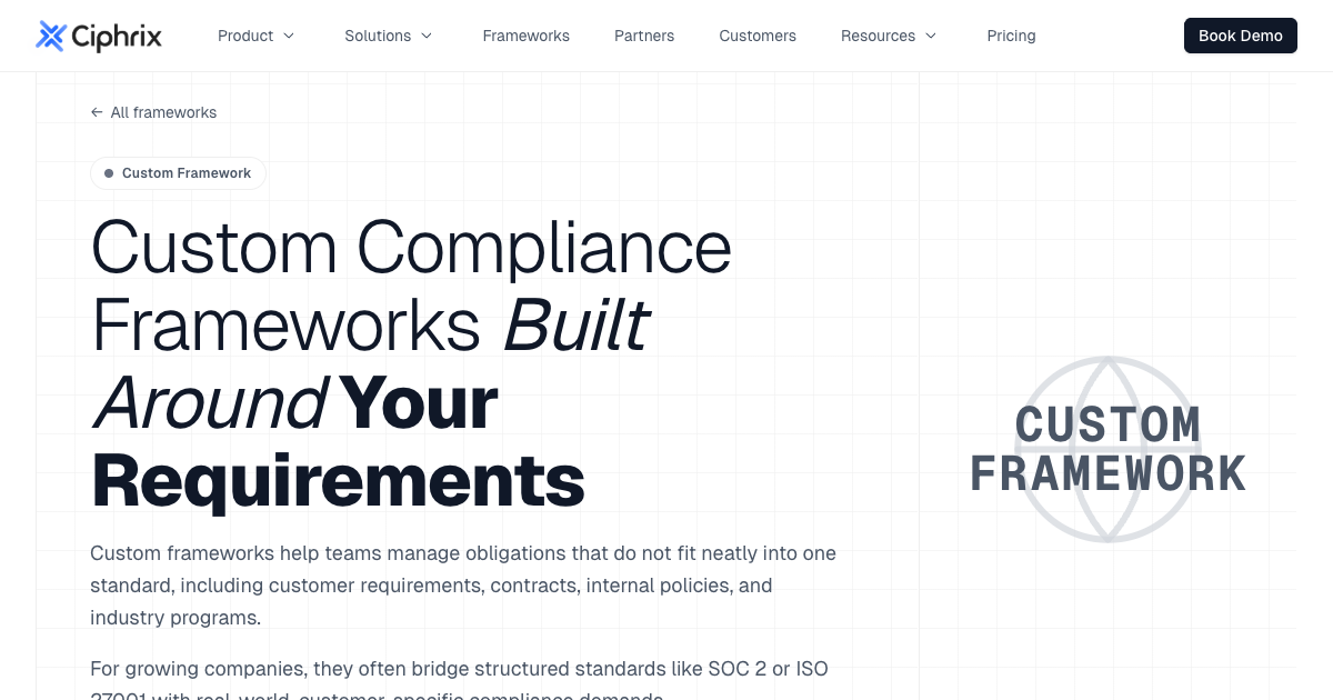 Custom Compliance Frameworks | Ciphrix